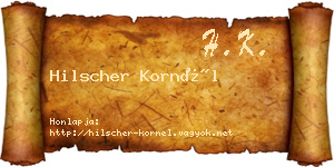 Hilscher Kornél névjegykártya